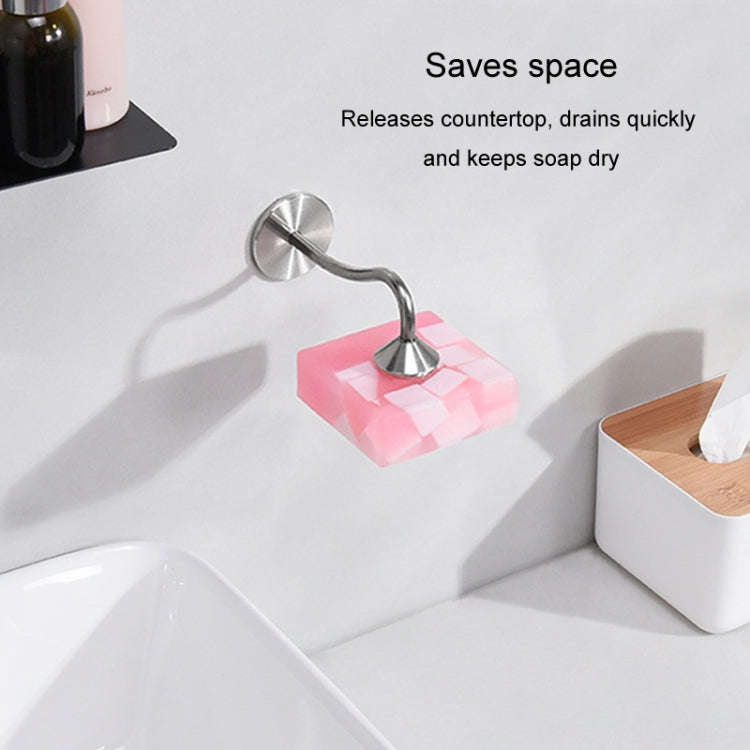 Bathroom Stainless Steel Magnetic Soap Holder Wall Mounted No Hole Soap Hanger(Adhesive-backed)