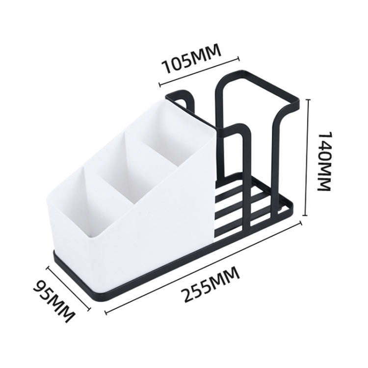 Desktop Disposable Paper Cup Storage Holder Iron Home Coffee Tea Bag Cup Storage Rack(Black)