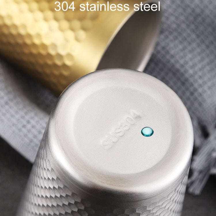 175ml 304 Stainless Steel Hammer Mug Thickened Double-Layer Restaurant Tea Cups(Gold)