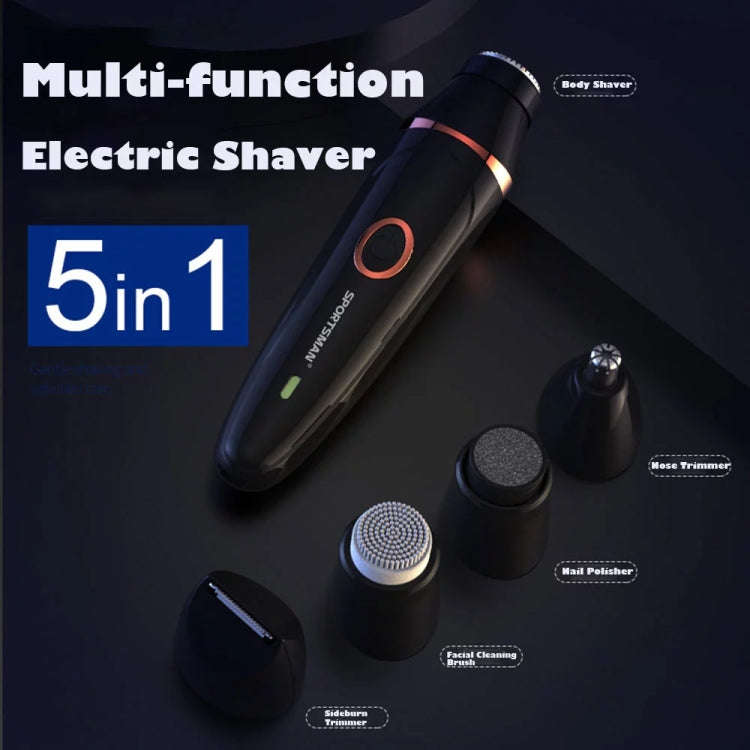 SPORTSMAN SM-425 5 In 1 Multifunctional Shaving Cleansing Sideburns Nose Hair Trimmer