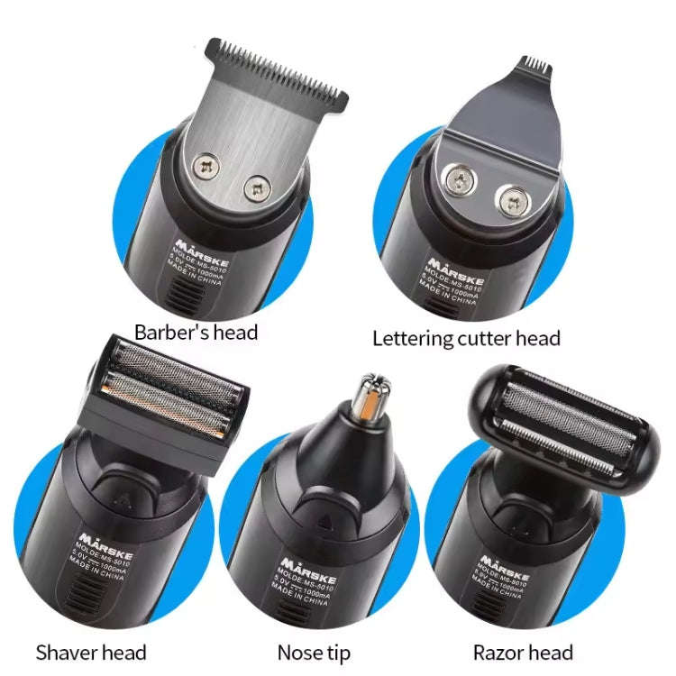 MARSKE MS-5010 Electric Hair Clipper 5 In 1 Multi-function Shaver Rechargeable Styler(USB Without...