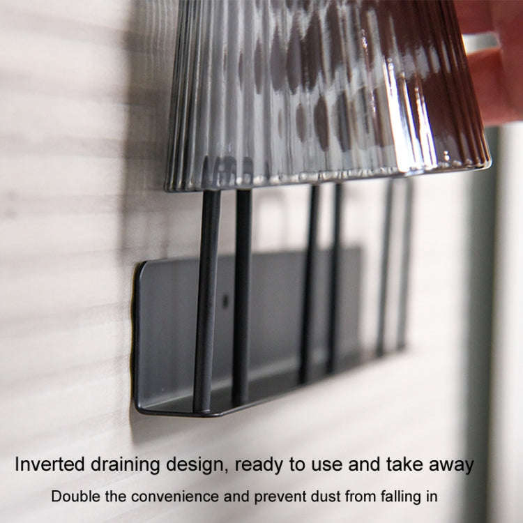 Household Glass Cup Holder Inverted Cup Hanger Bar Free Hole Wall Mounted Drainage Mug Shelf, Col...