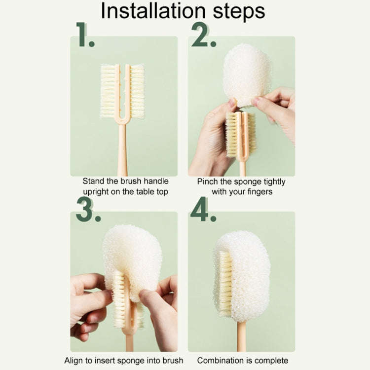 Long Handle Removable Sponge Mug Brush Household Cup Cleaning Brush(Gray)