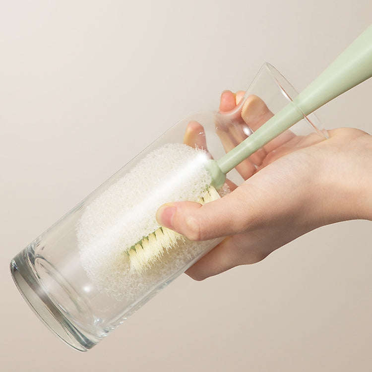 Long Handle Removable Sponge Mug Brush Household Cup Cleaning Brush(Green)