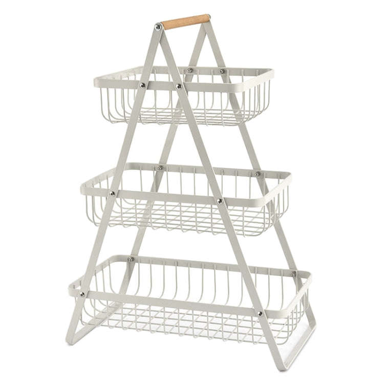 3-Layer Handheld Fruit Basket Removable Living Room Kitchen Bread Snacks Storage Basket, Color: W...