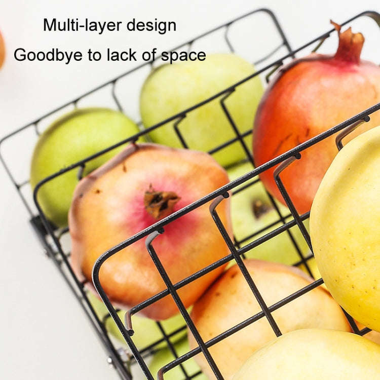 3-Layer Handheld Fruit Basket Removable Living Room Kitchen Bread Snacks Storage Basket, Color: W...