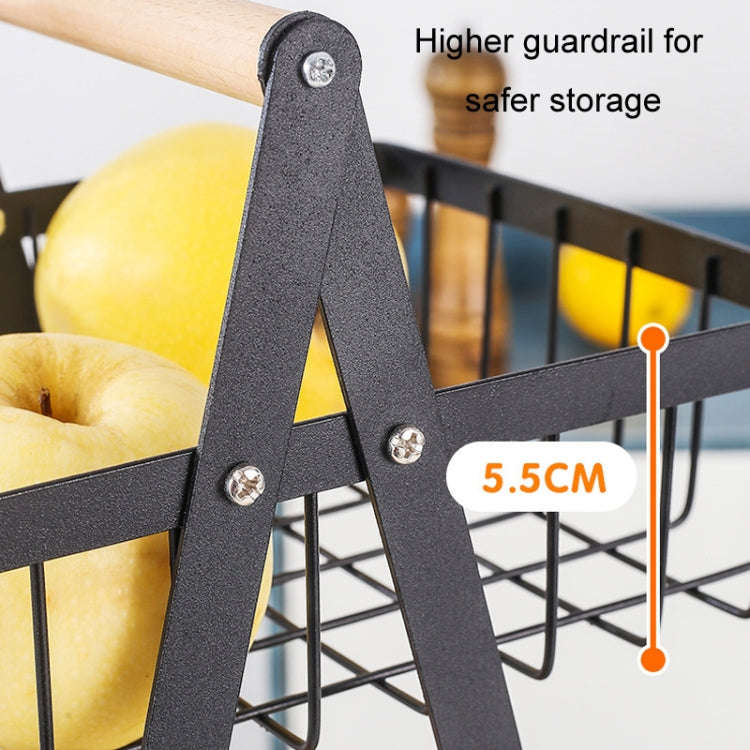 3-Layer Handheld Fruit Basket Removable Living Room Kitchen Bread Snacks Storage Basket, Color: W...