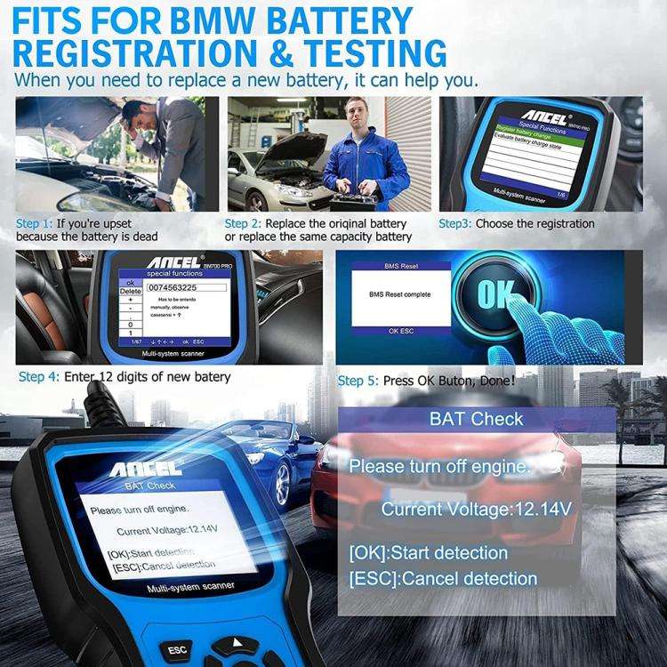 ANCEL BM700 Upgraded Version For BMW Full System Diagnostic OBDII Tester Maintenance And Resettin...