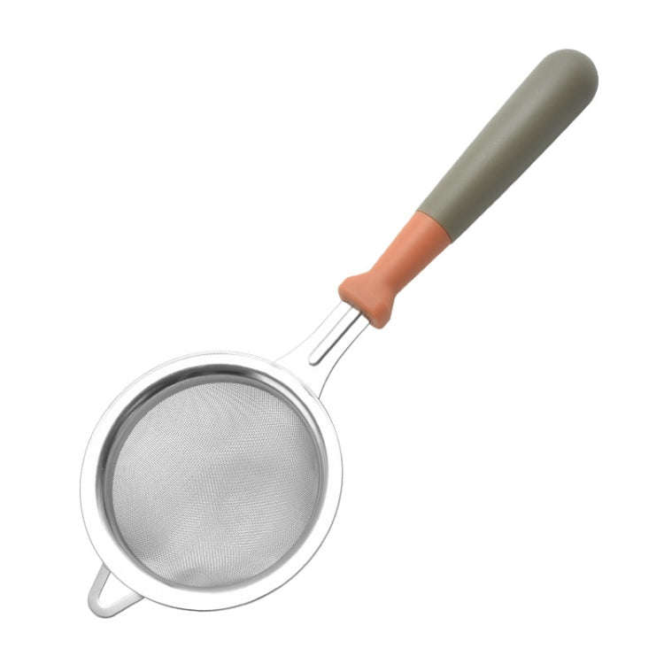 Household Stainless Steel Flour Sifter Kitchen Baking Filter Spoon(Orange)