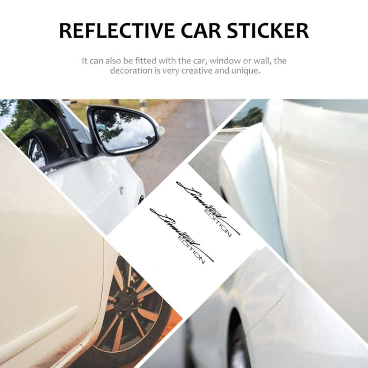 2pcs English Limited Edition Car Decorative Stickers(Black)
