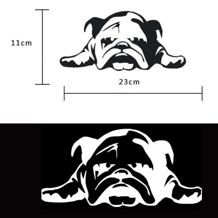 2pcs British Tired Puppy Car Decorative Sticker(Reflective Silver White)