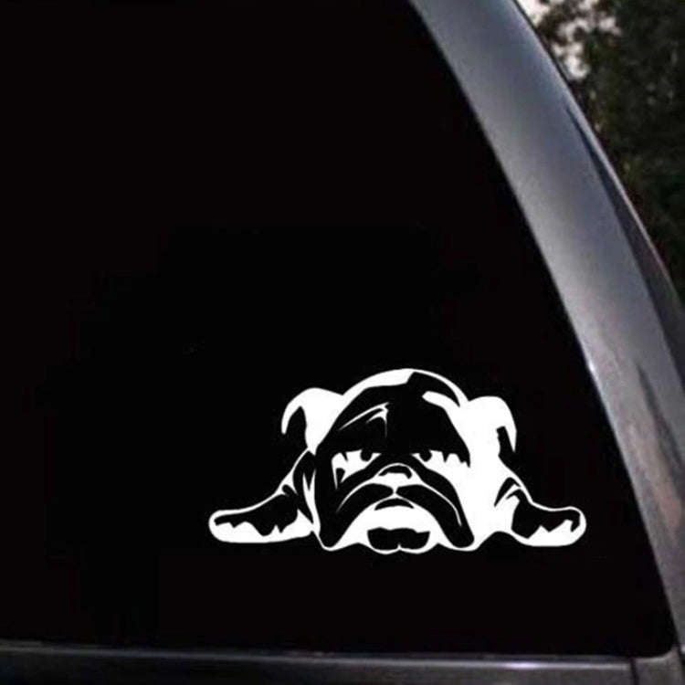 2pcs British Tired Puppy Car Decorative Sticker(Reflective Silver White)