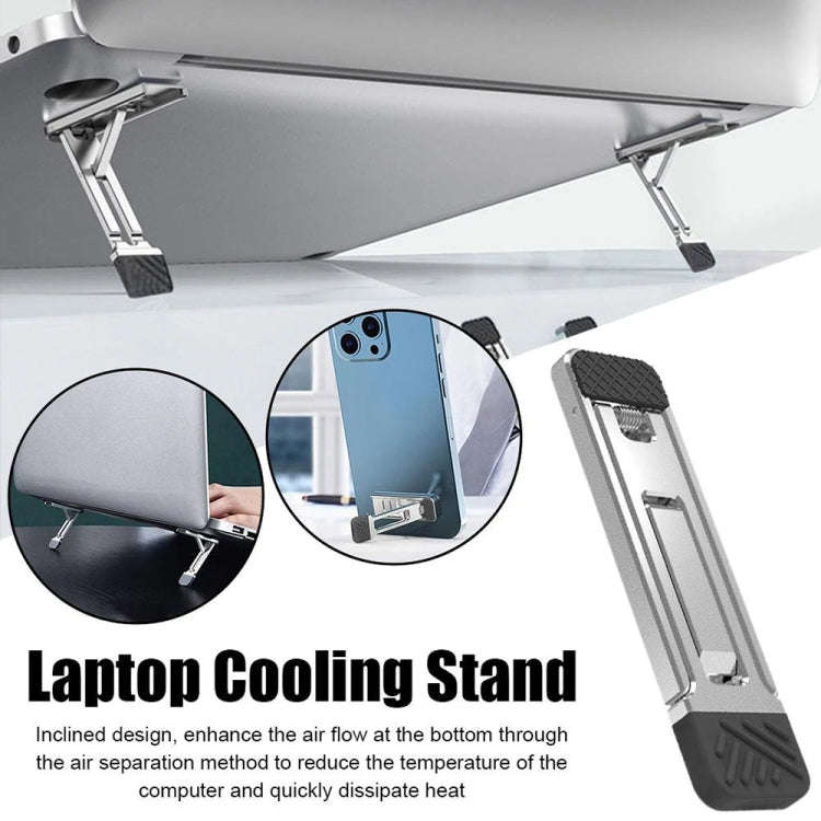 2pcs Invisible Cooling Stand Heightening Pad For Laptop & Smartphones & Tablet(Light Gray)