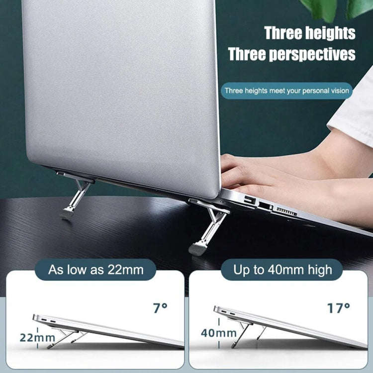 2pcs Invisible Cooling Stand Heightening Pad For Laptop & Smartphones & Tablet(Light Gray)