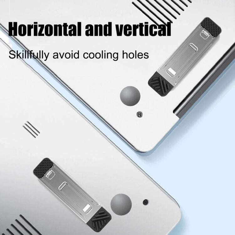 2pcs Invisible Cooling Stand Heightening Pad For Laptop & Smartphones & Tablet(Light Gray)