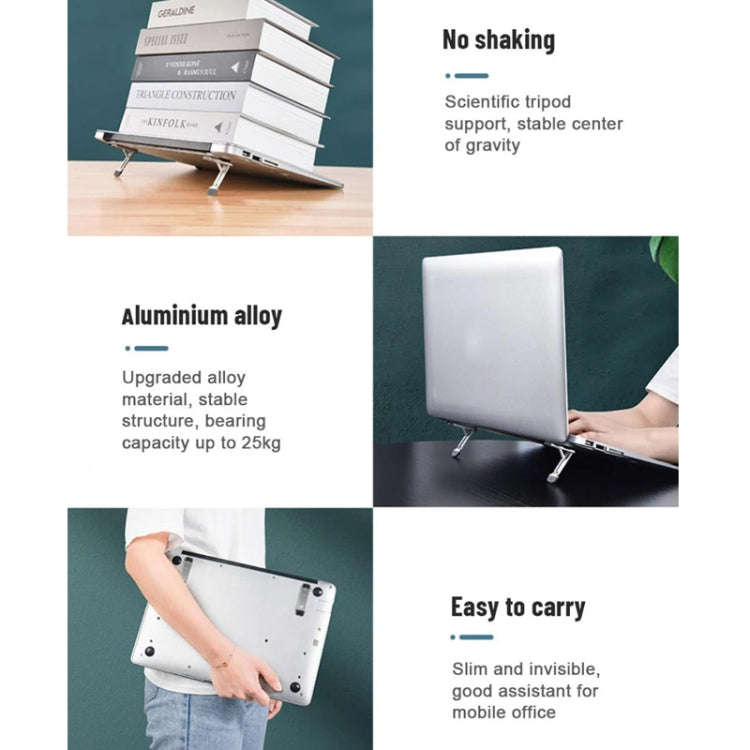 2pcs Invisible Cooling Stand Heightening Pad For Laptop & Smartphones & Tablet(Light Gray)
