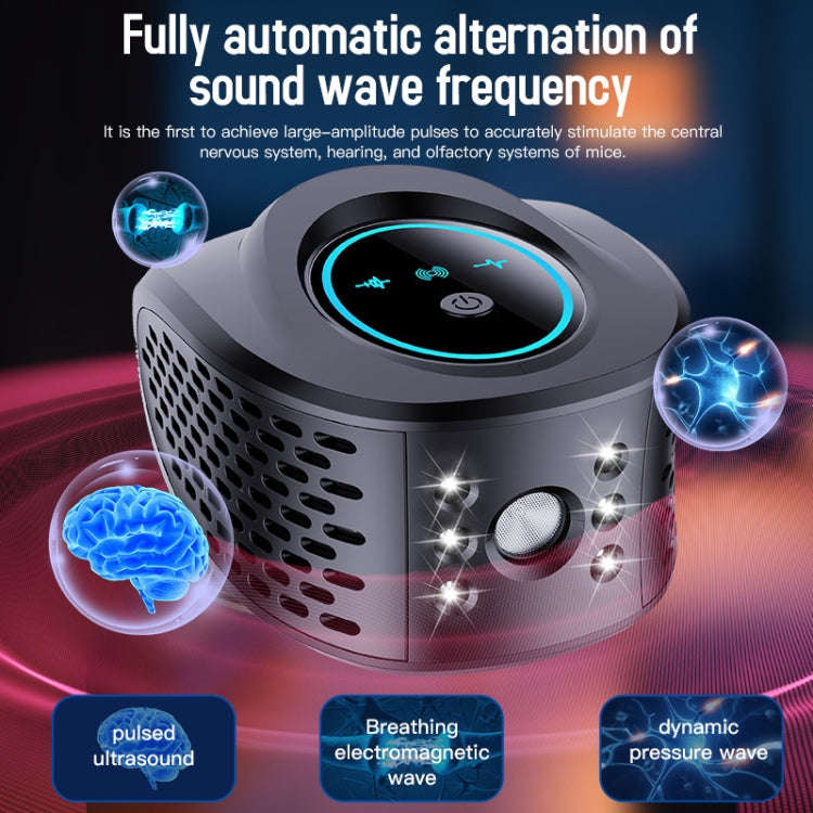 QSQ218 Multifunctional LED Household Indoor High-power Ultrasonic Mouse Repellent EU Plug(Black)