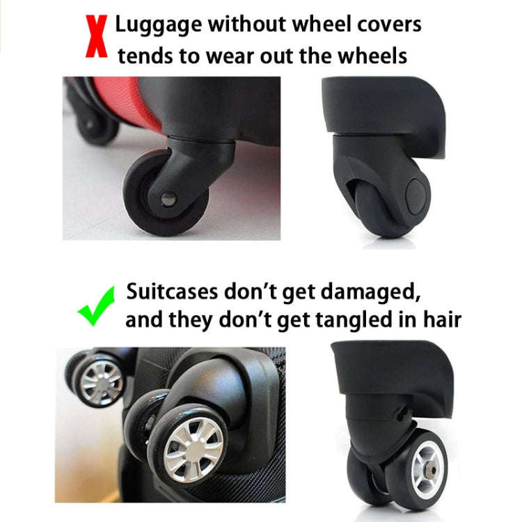 8pcs /Set Luggage Wheel Silicone Protective Cover Swivel Chair Wheel Sound Reducing Cover, Size: ...