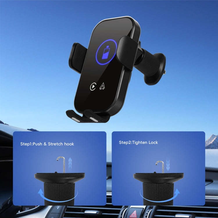 Fast Charging Retractable Recharging Cell Phone Holder With Wireless CarPlay Android Auto Functio...