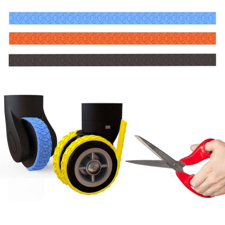 4pcs/ Set Cuttable Trolley Caster Cases Universal Wheel Silent Noise Reducing Silicone Protective...