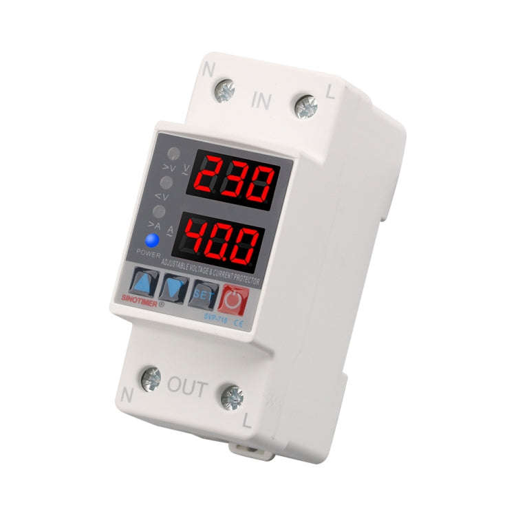 SINOTIMER SVP-718 40A Adjustable Self-resetting Intelligent Over-voltage and Under-voltage Protec...