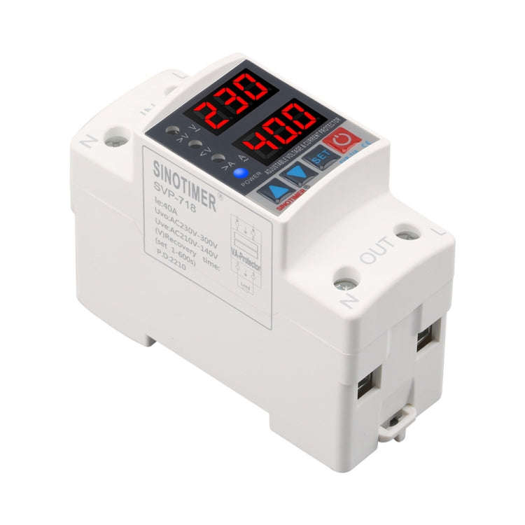 SINOTIMER SVP-718 40A Adjustable Self-resetting Intelligent Over-voltage and Under-voltage Protec...