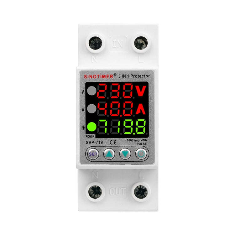 SINOTIMER SVP-719 40A_N Over Under Voltage Protector Electricity Usage Monitor Power Voltmeter