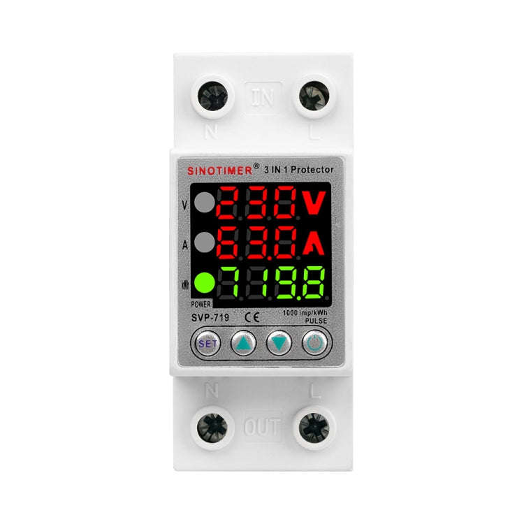 SINOTIMER SVP-719 63A_N Over Under Voltage Protector Electricity Usage Monitor Power Voltmeter