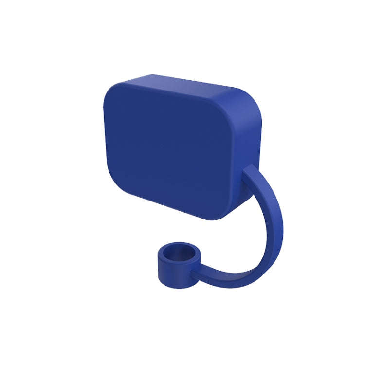 Silicone Straw Cap 6-10mm Mark Cup Straws Dust Cover, Style: Square Blue