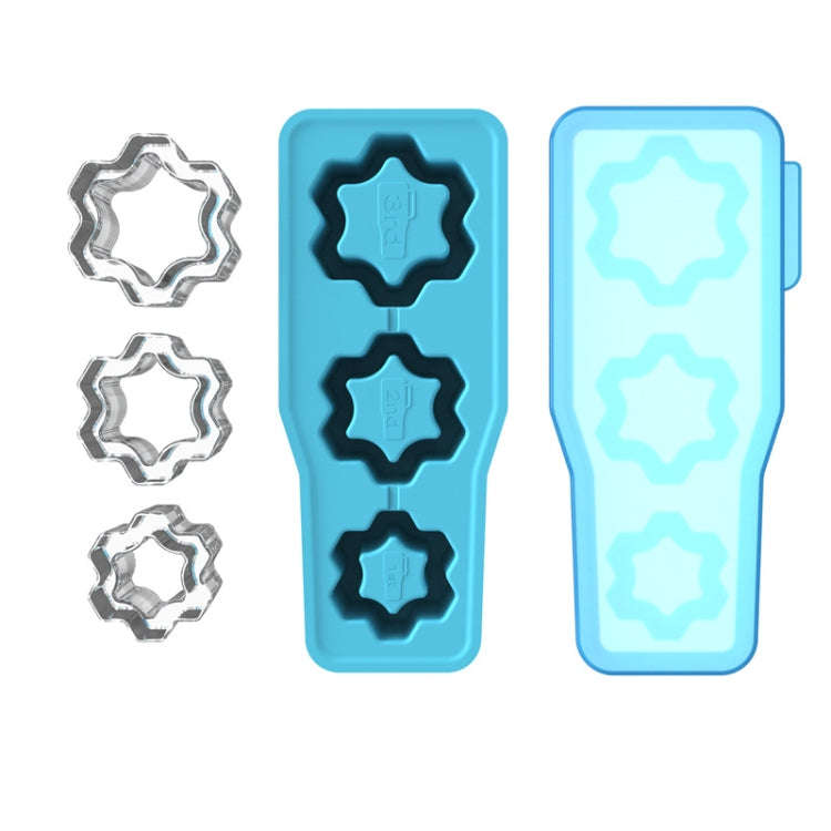 For Stanley Silicone Ice Compartment Large Capacity Ice Mould With Lid, Style: Snowflake Blue