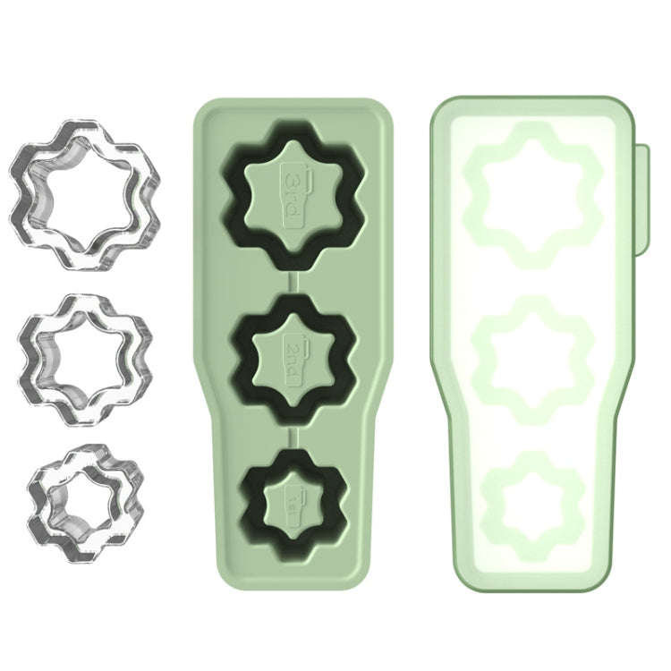 For Stanley Silicone Ice Compartment Large Capacity Ice Mould With Lid, Style: Snowflake Green