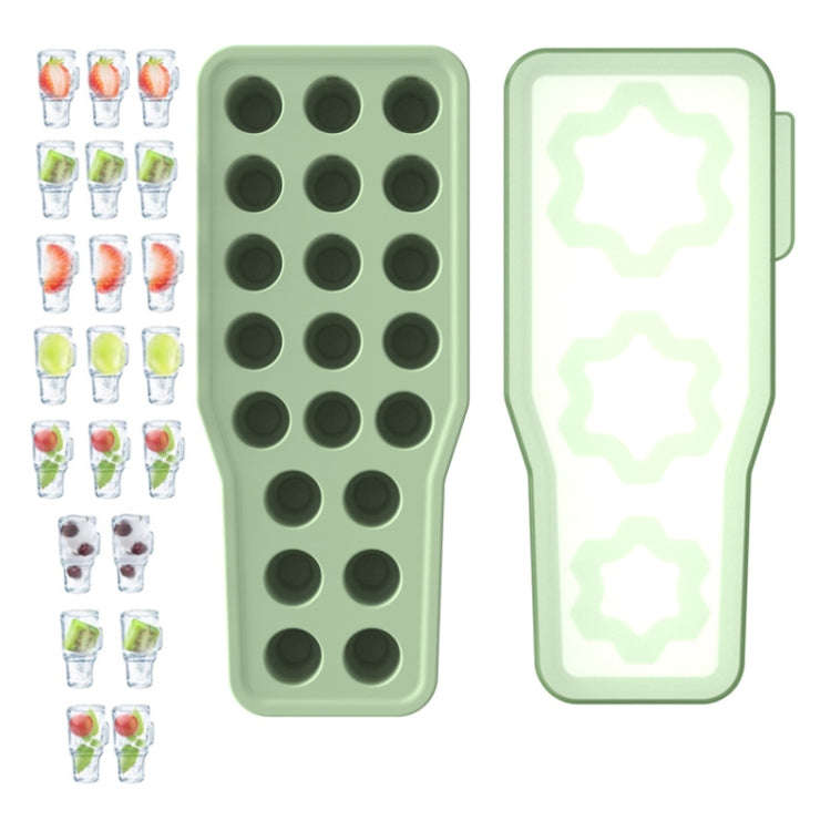 For Stanley Silicone Ice Compartment Large Capacity Ice Mould With Lid, Style: Cup Green