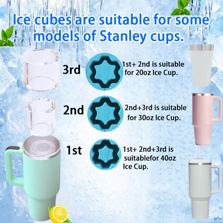 For Stanley Silicone Ice Compartment Large Capacity Ice Mould With Lid, Style: Snowflake Blue