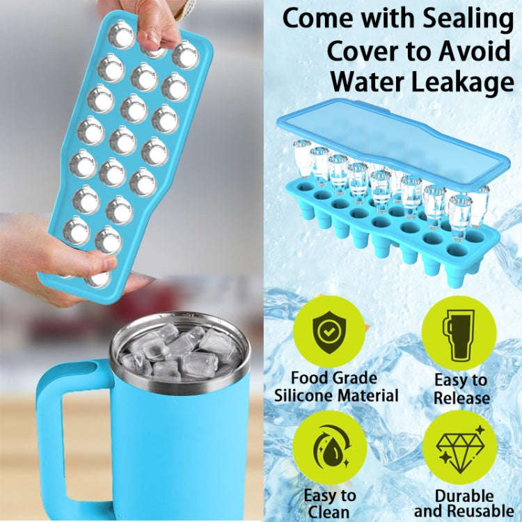 For Stanley Silicone Ice Compartment Large Capacity Ice Mould With Lid, Style: Snowflake Blue