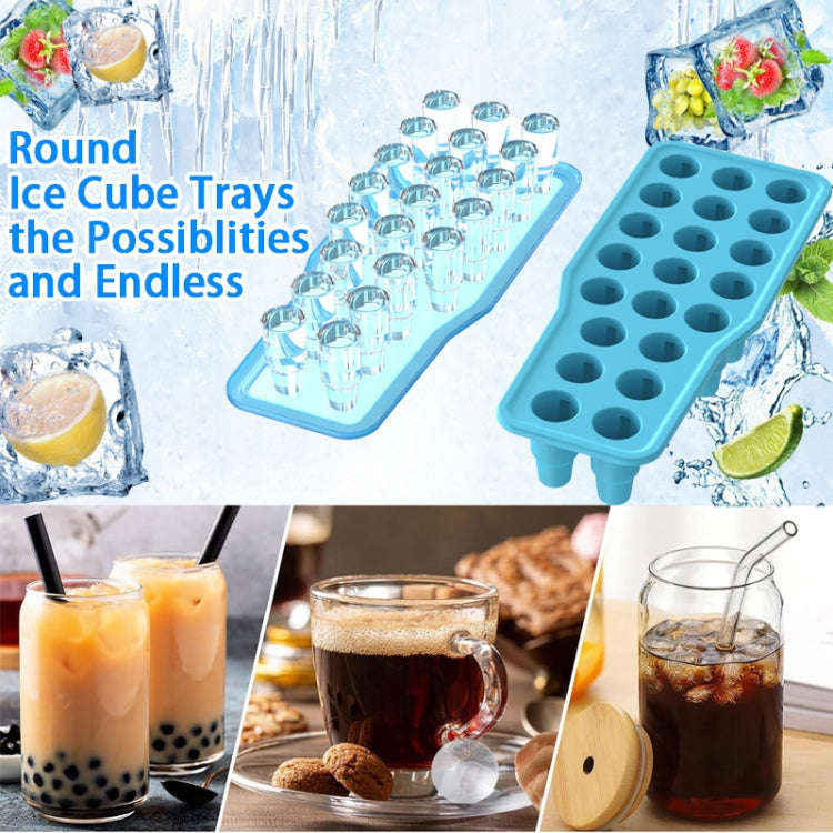 For Stanley Silicone Ice Compartment Large Capacity Ice Mould With Lid, Style: Snowflake Blue