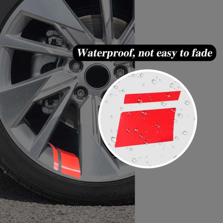 2pairs 18 inch~21 inch Car Reflective Wheel Modification Stickers, Color: 6pcs /Set Red