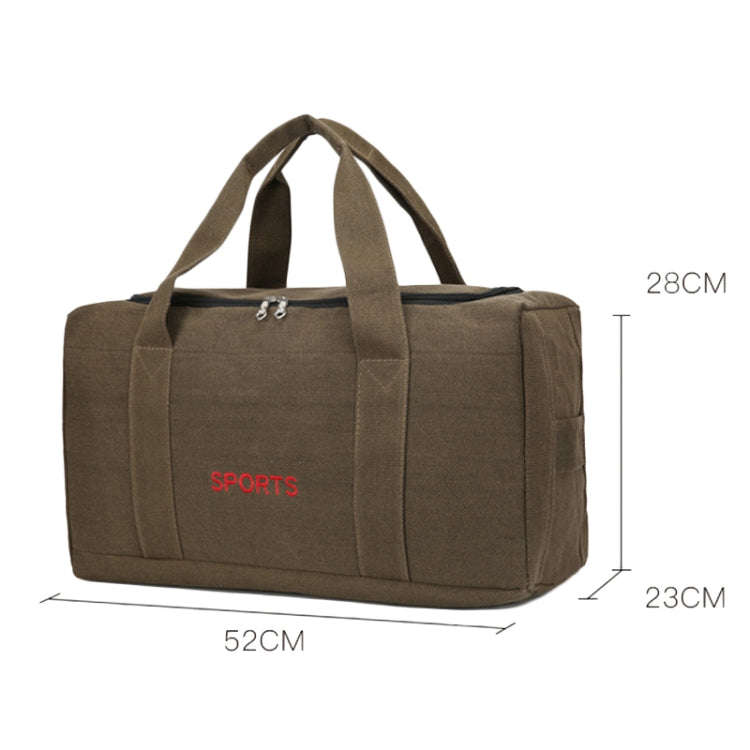 Portable Luggage Bag Canvas Large Capacity Travel Backpack Storage Moving Bag, Size: Small(Khaki)