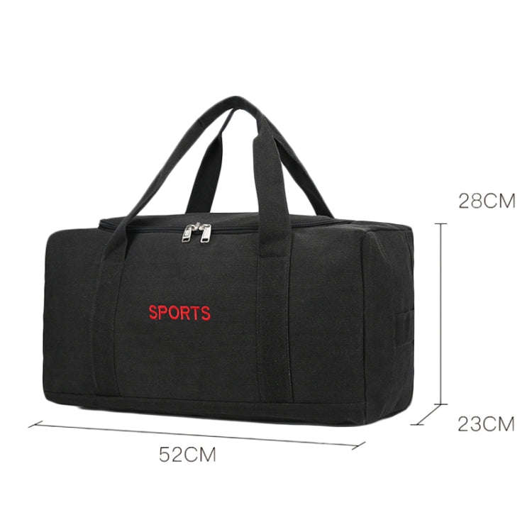 Portable Luggage Bag Canvas Large Capacity Travel Backpack Storage Moving Bag, Size: Small(Black)