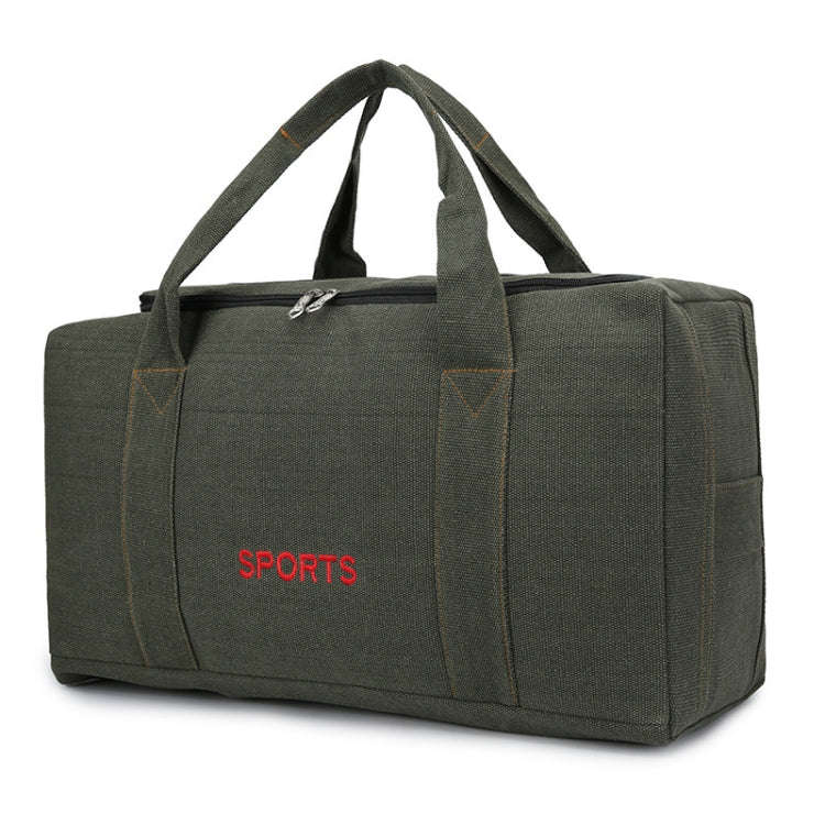 Portable Luggage Bag Canvas Large Capacity Travel Backpack Storage Moving Bag, Size: Large(Green)