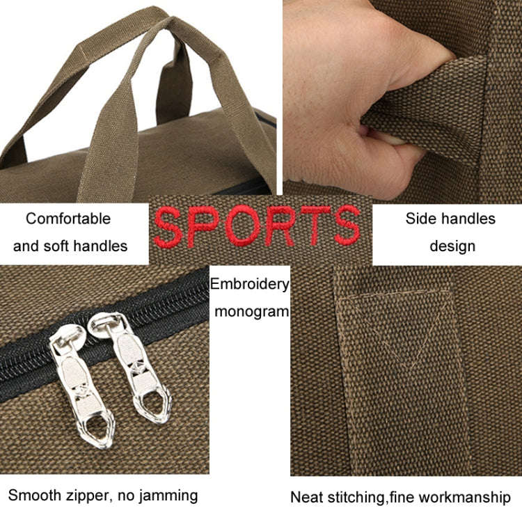 Portable Luggage Bag Canvas Large Capacity Travel Backpack Storage Moving Bag, Size: Small(Khaki)