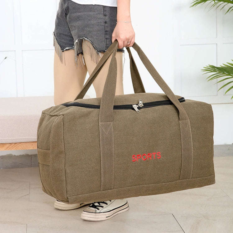 Portable Luggage Bag Canvas Large Capacity Travel Backpack Storage Moving Bag, Size: Large(Black)