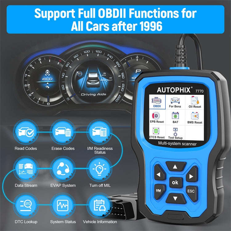 AUTOPHIX 7770 For Mercedes Benz Car Full System OBDII Diagnostic Tool Maintenance Tester
