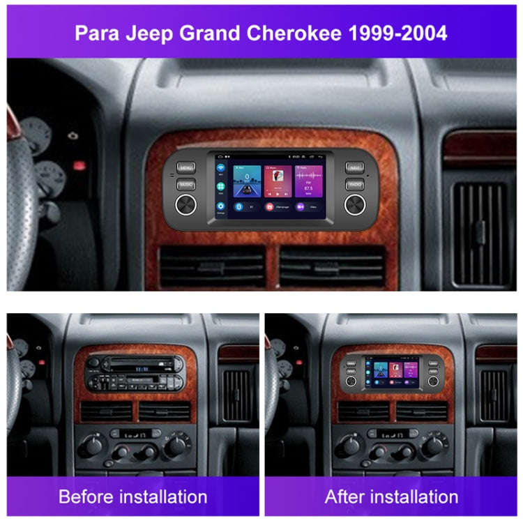 For Para Jeep Grand Cherokee 1999-2004 Carplay Android Navigation All-In-One Monitor With Large S...