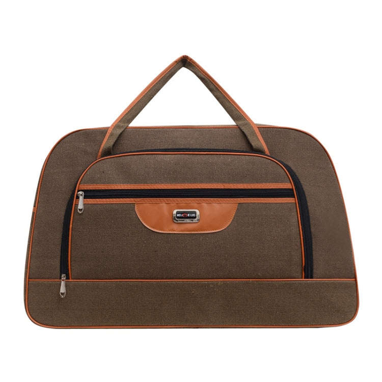 Large Capacity Travel Bag Men Short Trip Handheld Canvas Luggage Bag, Size: Large(Khaki)