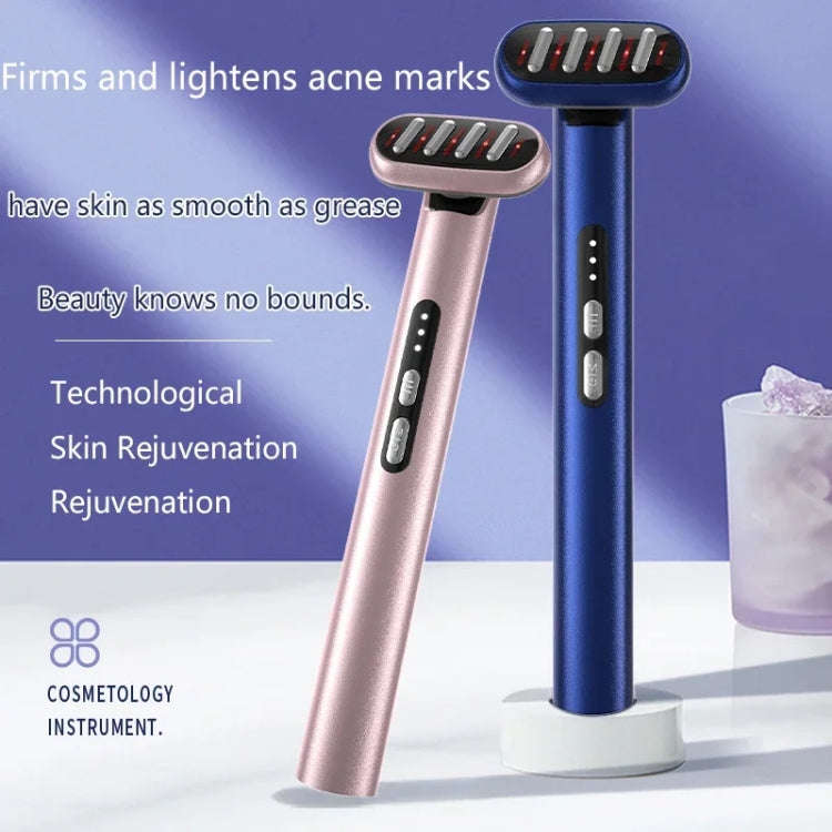 Red & Blue Light Therapy Facial Wand EMS Essence Introducing Device(Royal Blue)