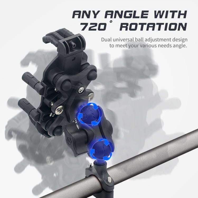 Outdoor Motorcycle Aluminum Alloy Shock-absorbing Mobile Phone Holder(Handlebar Model)