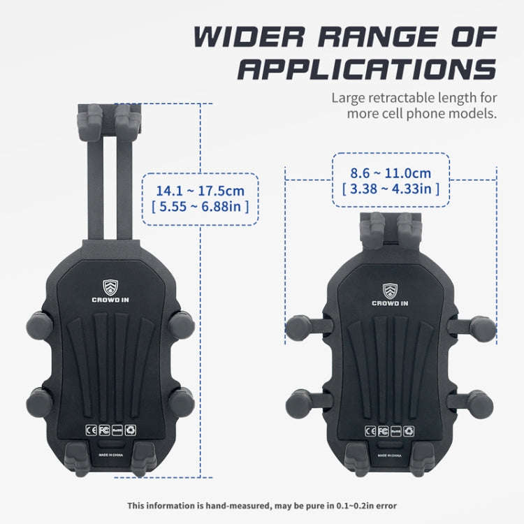 Outdoor Motorcycle Aluminum Alloy Shock-absorbing Mobile Phone Holder(Handlebar Model)