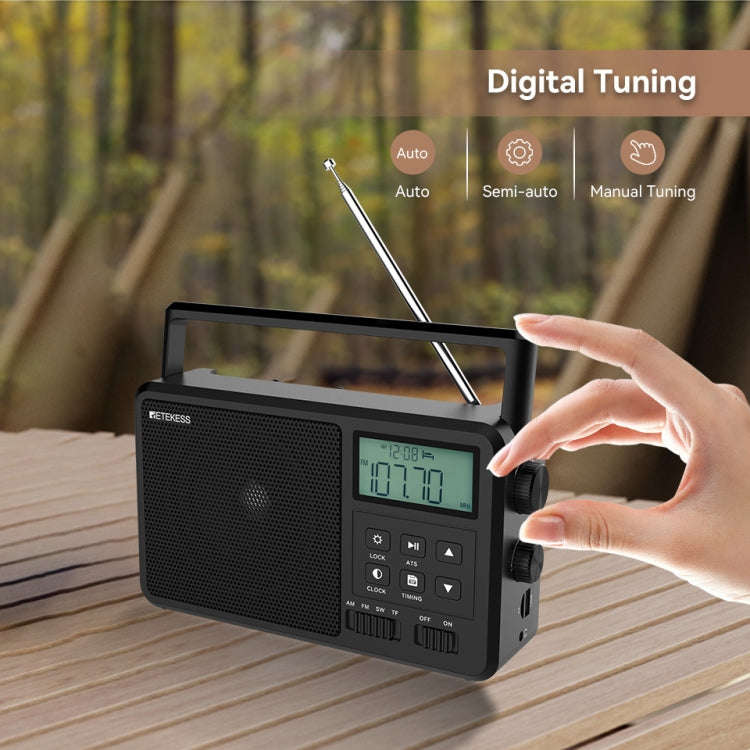 Retekess TR638 LCD Digital Display Full-Band Bluetooth FM Radio Support External Antenna(EU Plug)