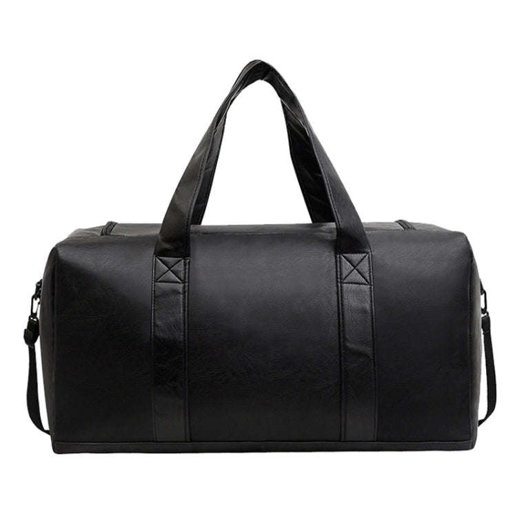 Large-capacity Business Handbag Men's Short Trip Travel Waterproof Leather Luggage Bag, Color: Sm...