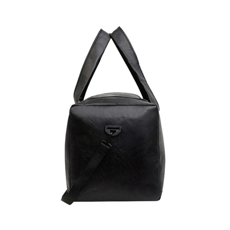 Large-capacity Business Handbag Men's Short Trip Travel Waterproof Leather Luggage Bag, Color: Sm...